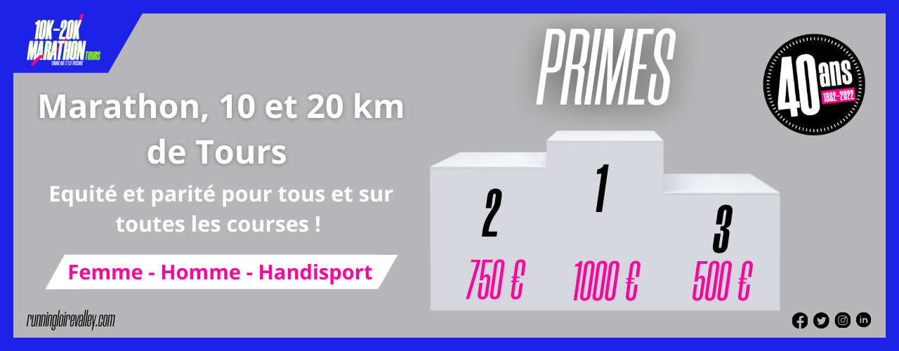 PRIMES Marathon 10 et 20 km de tours