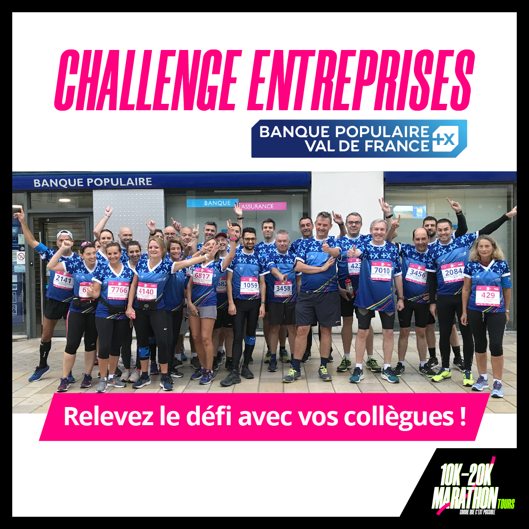 challenge entreprises marathon tours banque populaire val de france